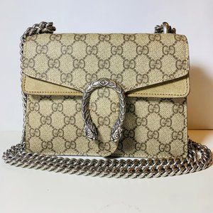 Gucci Dionysus GG Supreme Mini Chain Shoulder Bag Retail $2400